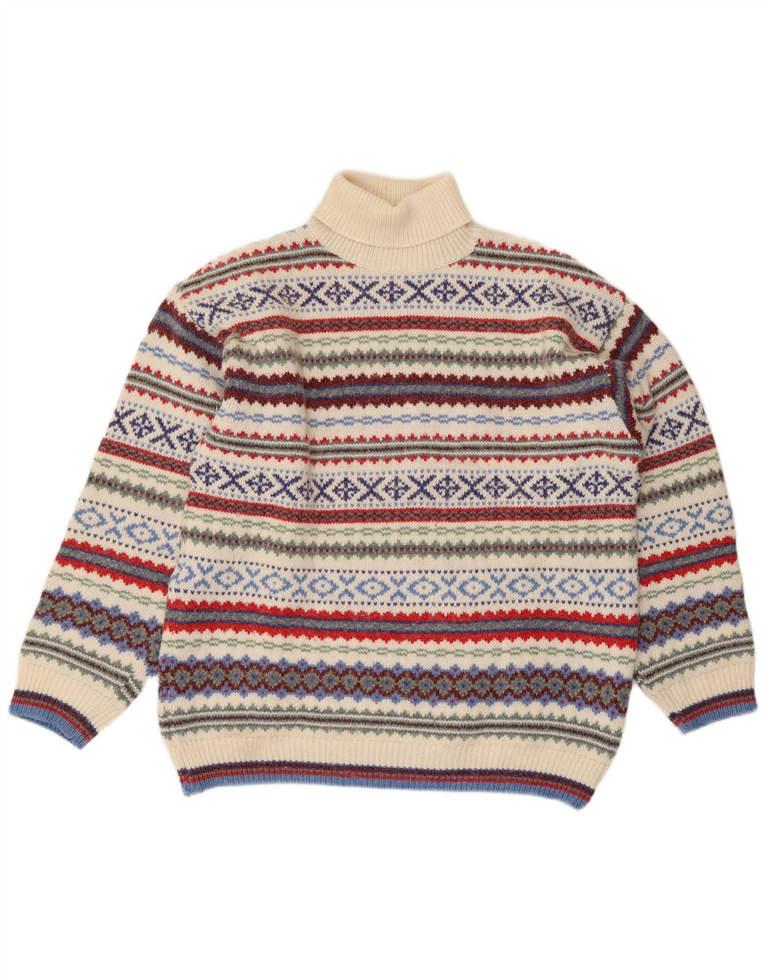 Ferro Jersey con cuello vuelto para hombre XL Lana Fair Isle multicolor