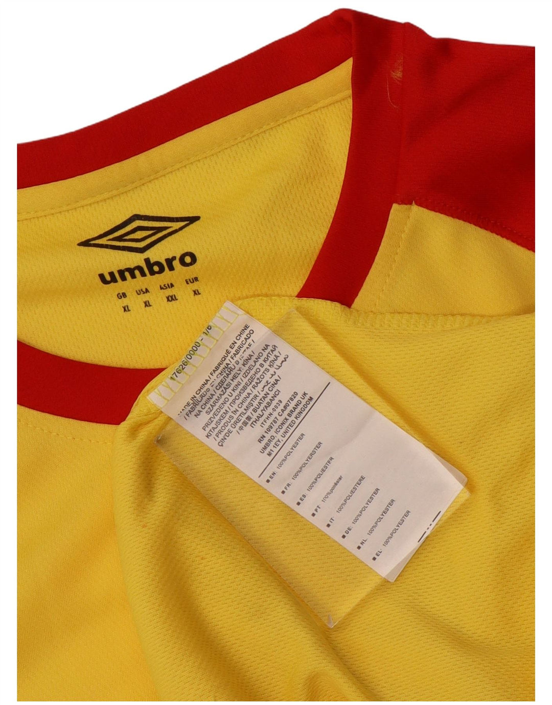 Camiseta Umbro Hombre Top XL Poliéster color block amarillo
