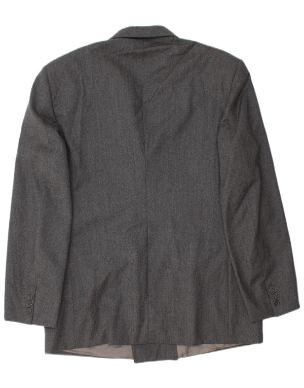 Vintage hombre chaqueta blazer de doble pecho IT 52 XL lana gris