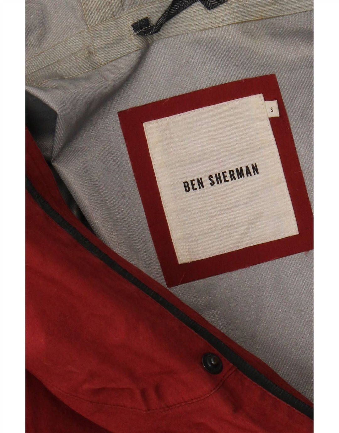 BEN SHERMAN Chaqueta utilitaria con capucha para hombre UK 36 Small Red