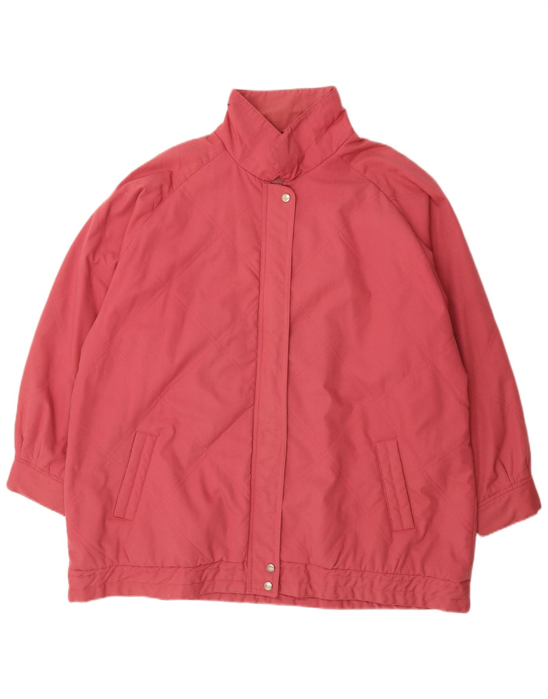 VINTAGE Chaqueta acolchada para mujer Reino Unido 22 3XL Poliéster rosa