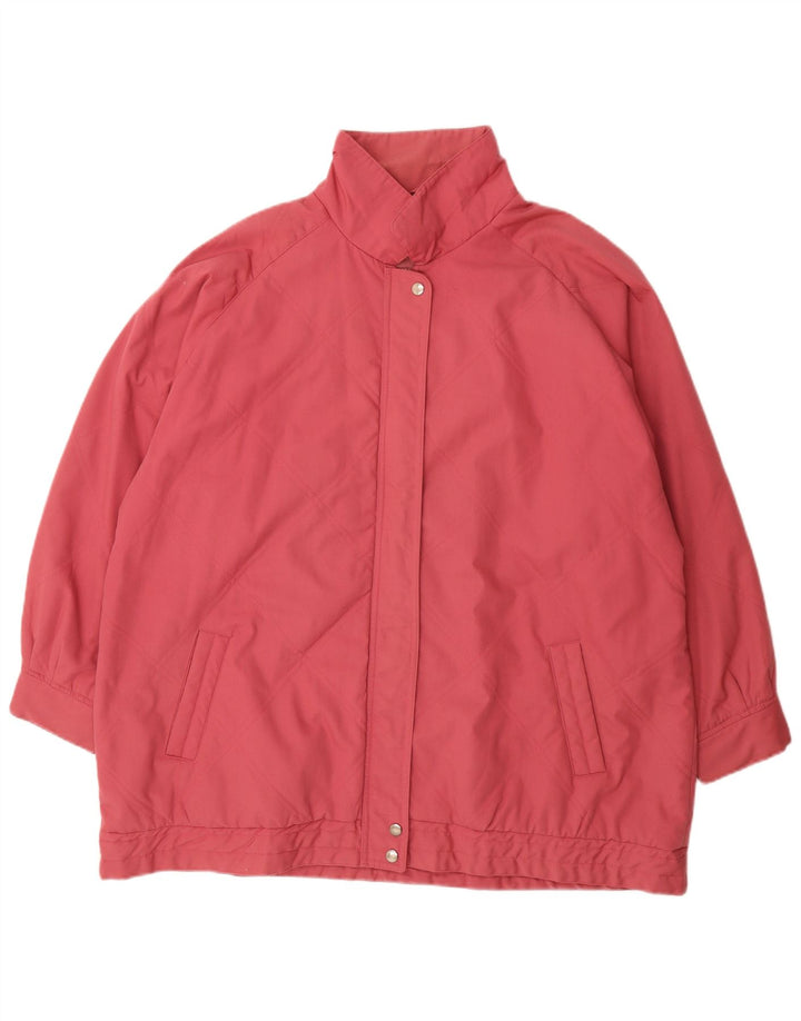 VINTAGE Chaqueta acolchada para mujer Reino Unido 22 3XL Poliéster rosa