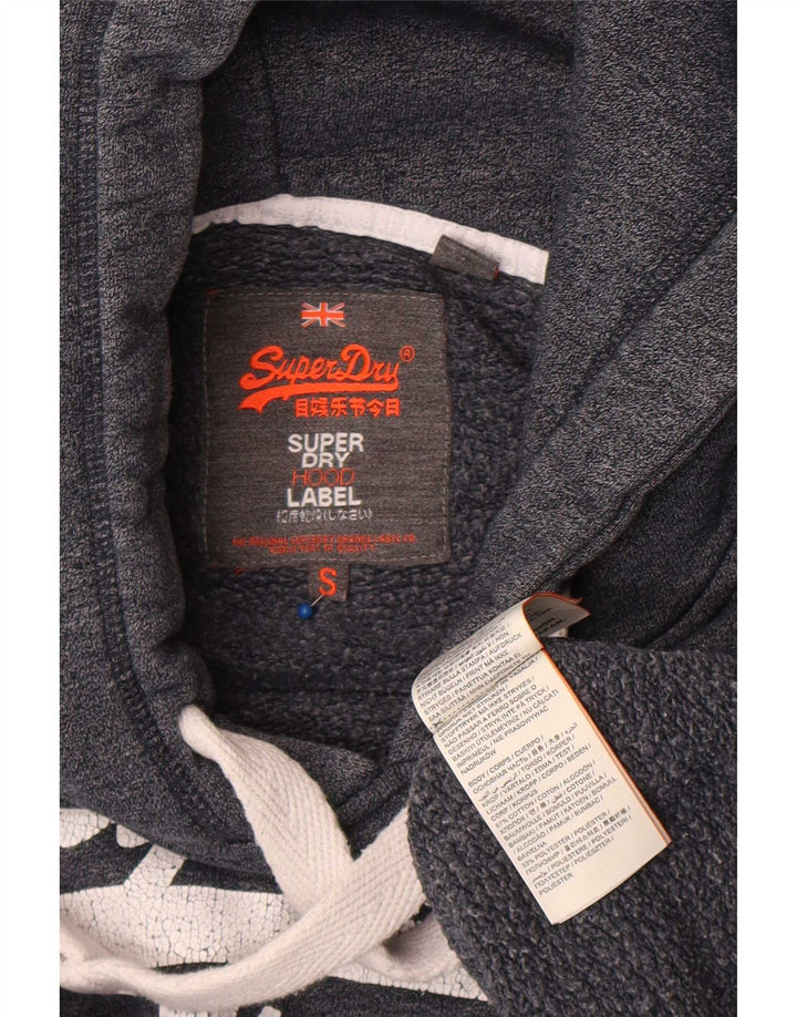 Superdry Jersey con capucha gráfica para hombre, talla pequeña, de algodón gris