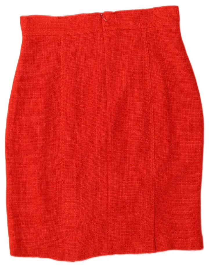 HOBBS Falda lápiz para mujer UK 12 Medium W30 Viscosa roja