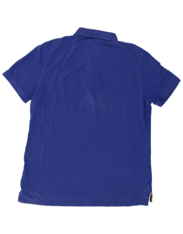 Crew Clothing Polo para hombre de algodón azul grande