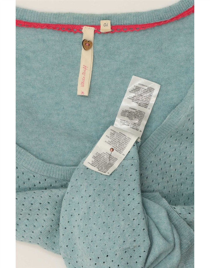 White Stuff Cárdigan para mujer, talla 40, algodón azul pequeño