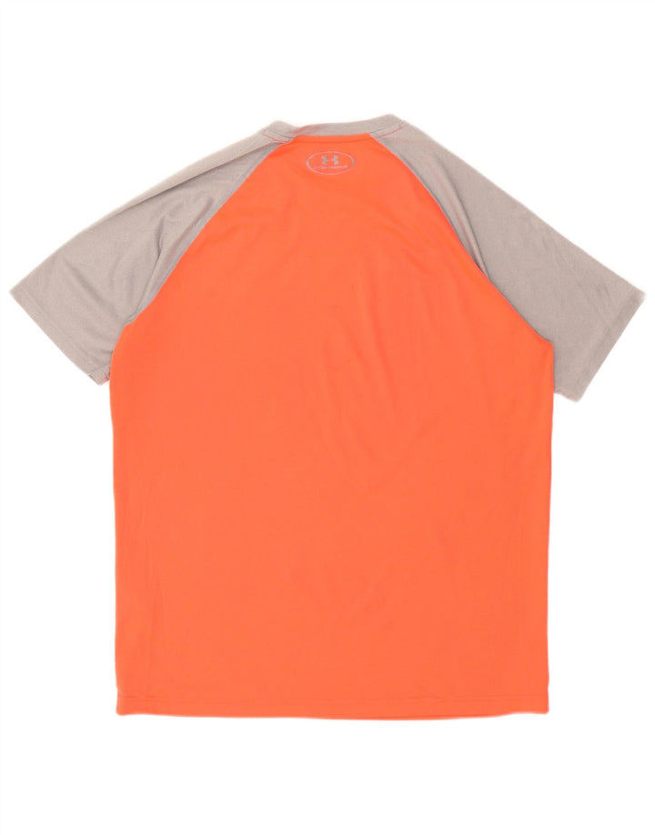 Camiseta Under Armour Heat Gear para hombre, parte superior de poliéster con bloques de color naranja medio