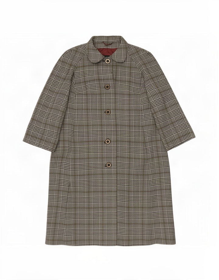 Aquascutum Abrigo para mujer UK 44 Gris medio Pata de gallo