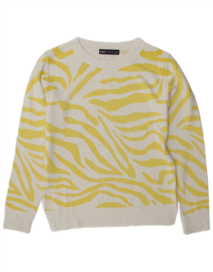 Marks & Spencer Suéter con Cuello Barco para Mujer UK 8 Small Amarillo