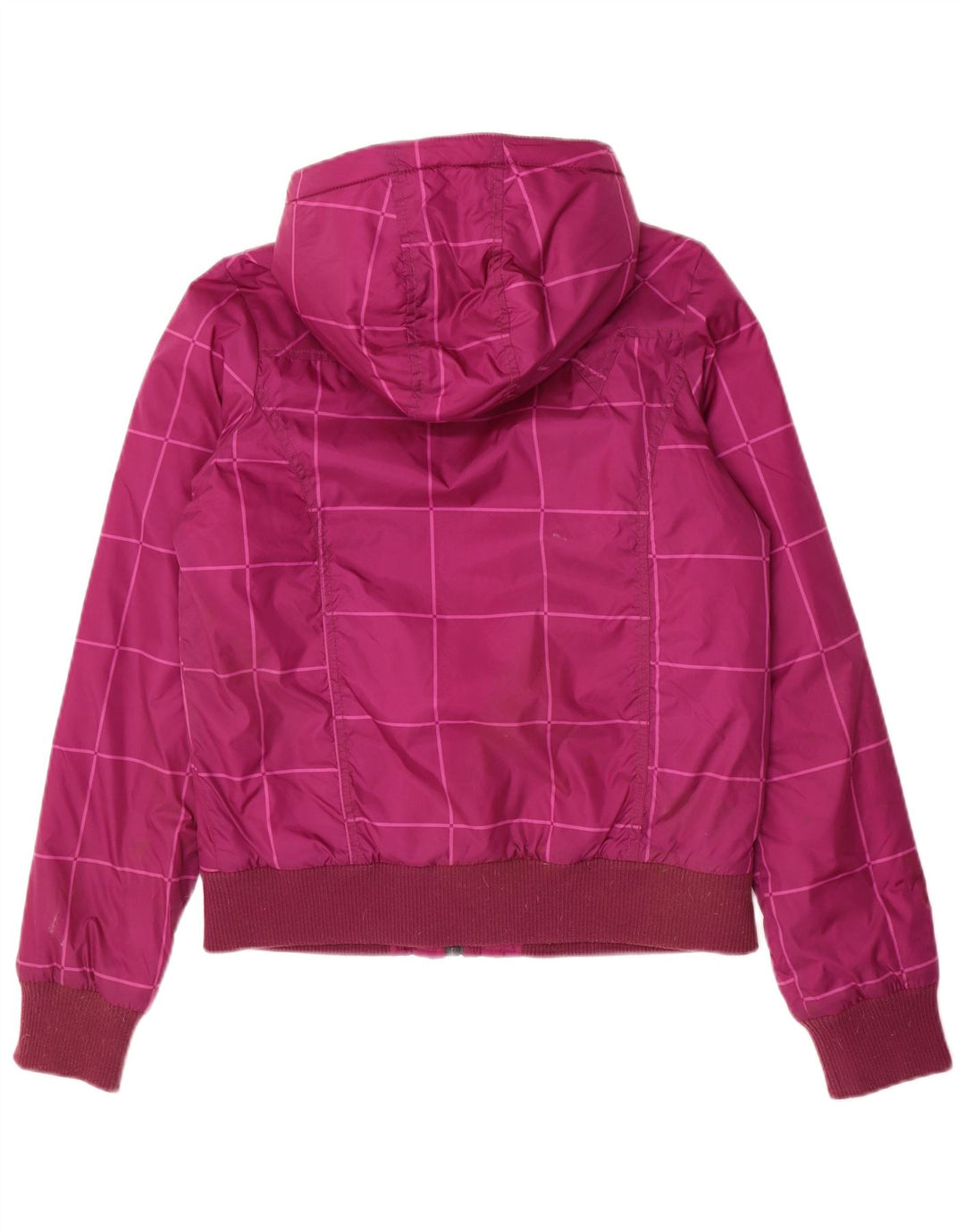 Chaqueta bomber con capucha para mujer Vans UK 44 Mediana Púrpura Check Nylon