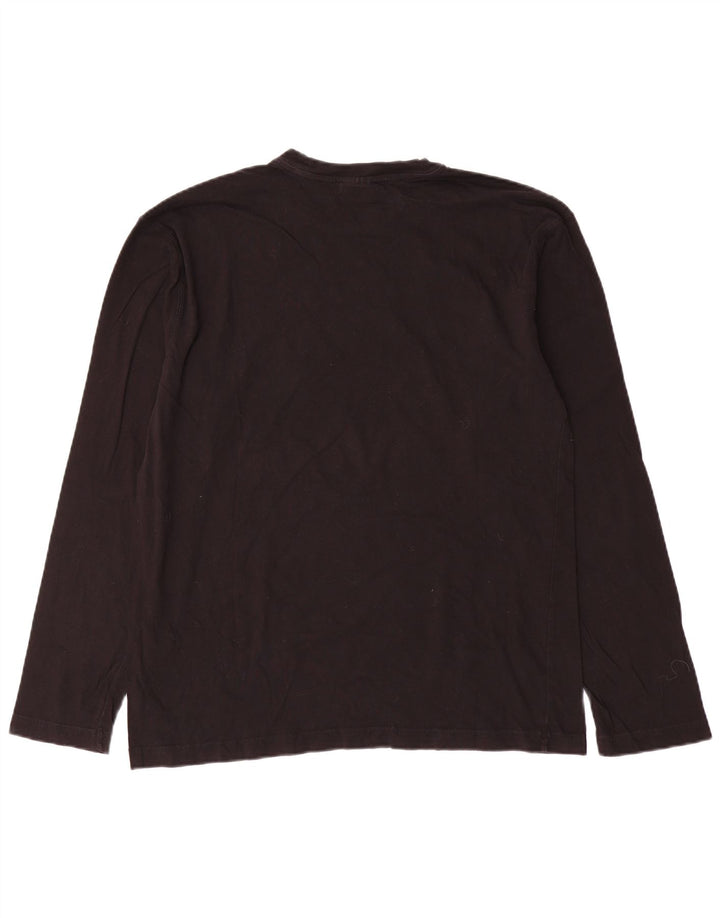 Champion Top gráfico para hombre de manga larga de algodón negro grande