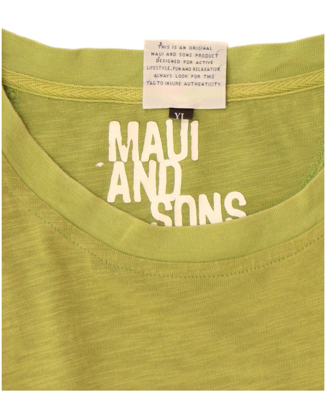 MAUI AND SONS Camiseta para mujer Top UK 40 XL Algodón moteado verde