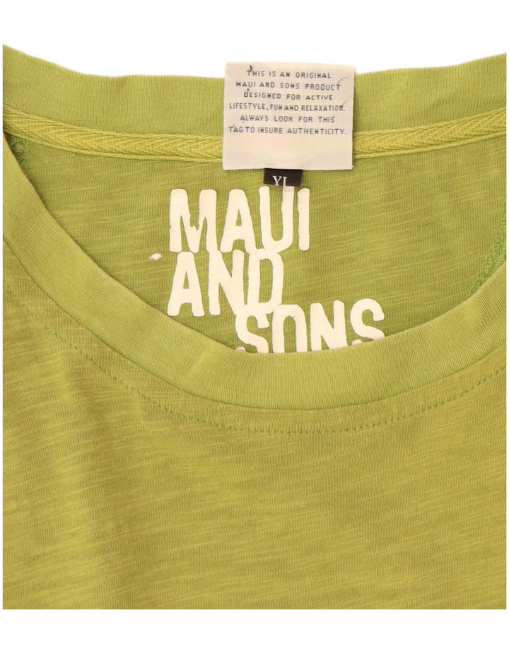 MAUI AND SONS Camiseta para mujer Top UK 40 XL Algodón moteado verde