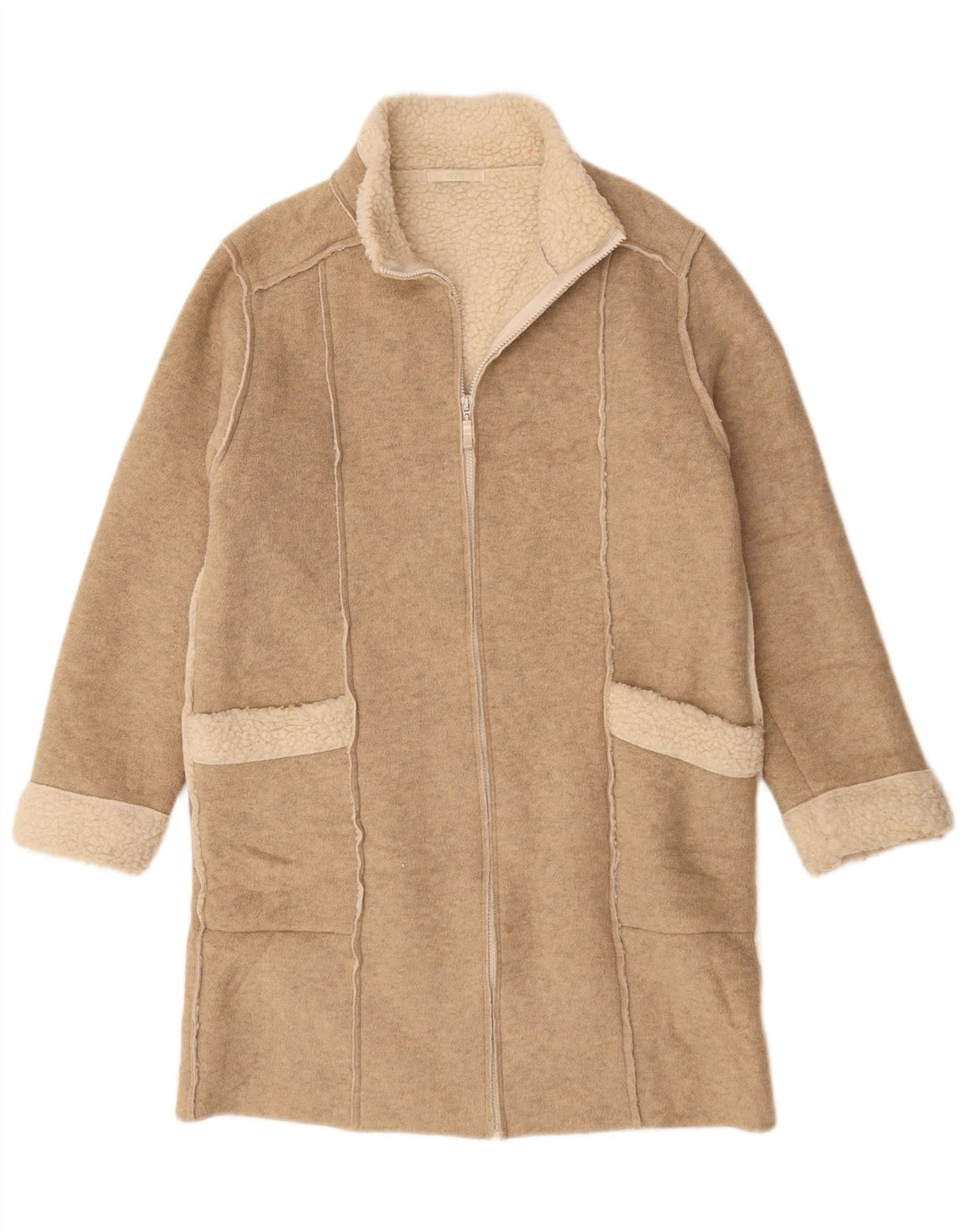 Marks & Spencer Abrigo extragrande Sherpa para mujer Reino Unido 10 Pequeño beige moteado