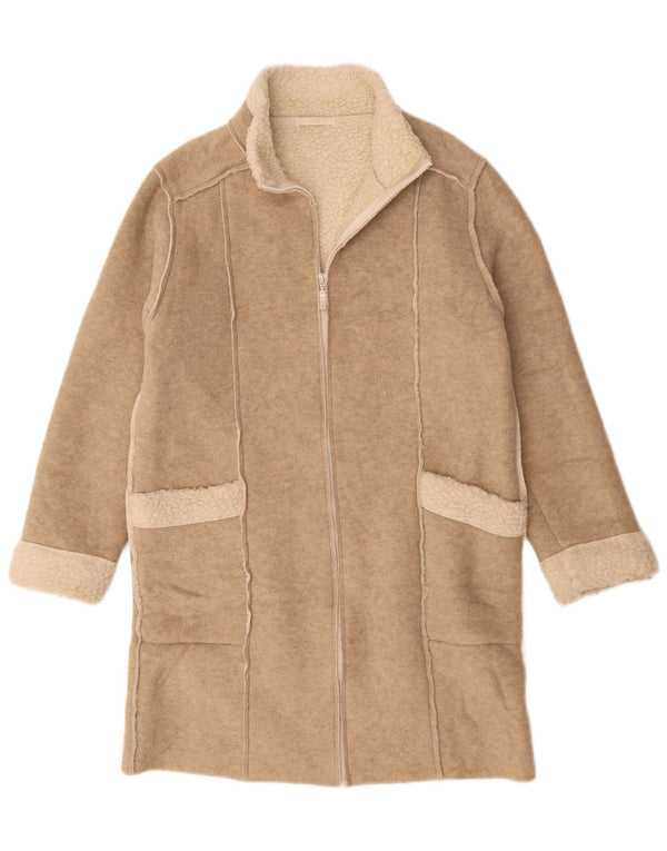 Marks & Spencer Abrigo extragrande Sherpa para mujer Reino Unido 10 Pequeño beige moteado