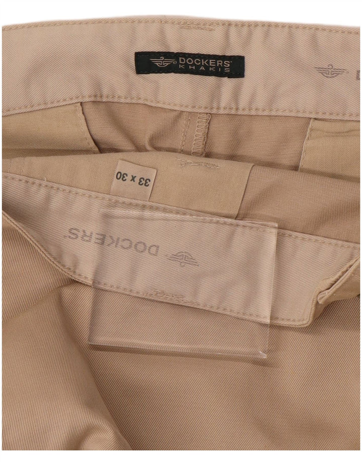 DOCKERS Pantalón chino recto color caqui para hombre W33 L30 Beige