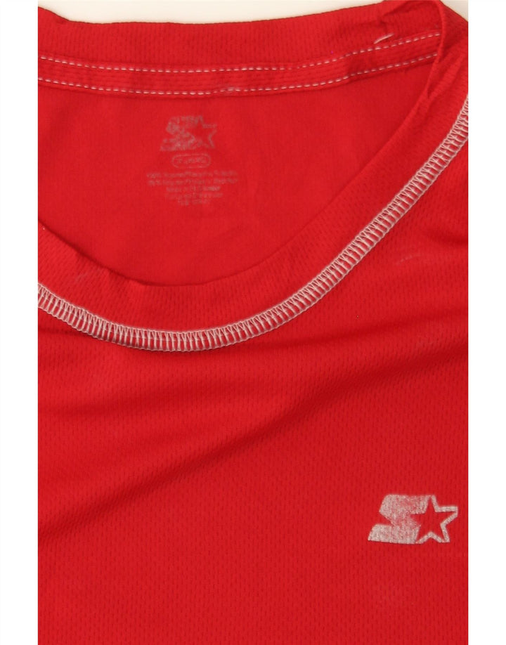 STARTER Mens T-Shirt Top Large Red Polyester Vintage Starter and Second-Hand Starter from Messina Hembry 