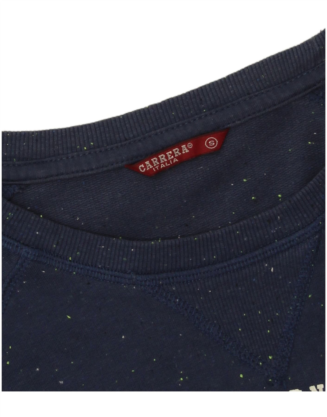 Carrera Mens Patrón Abstracto Gráfico Top Manga Larga Pequeño Azul Marino