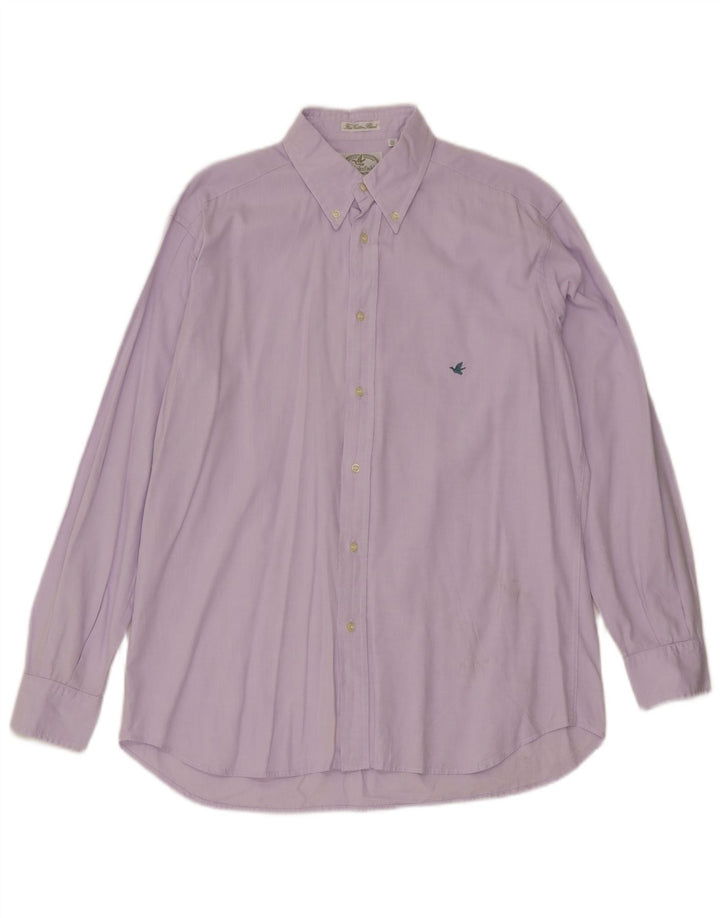 Camisa Brooksfield para hombre talla 40 algodón morado mediano