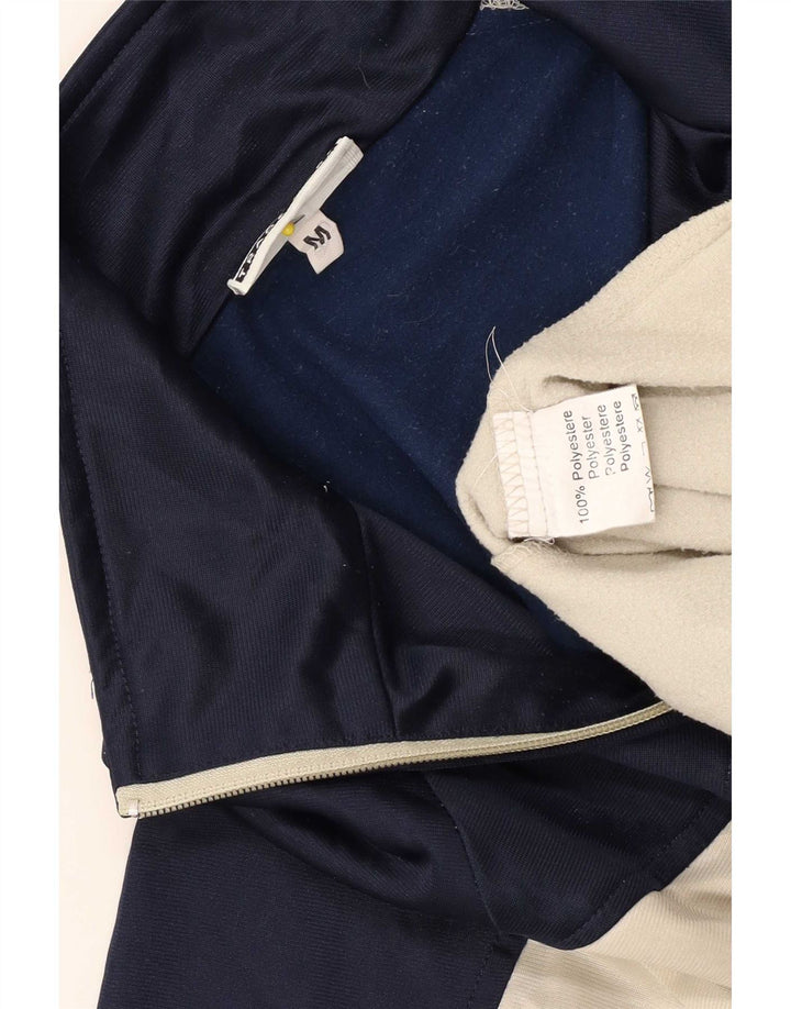 Chaqueta superior de chándal Asics para hombre, poliéster con bloques de color azul marino mediano