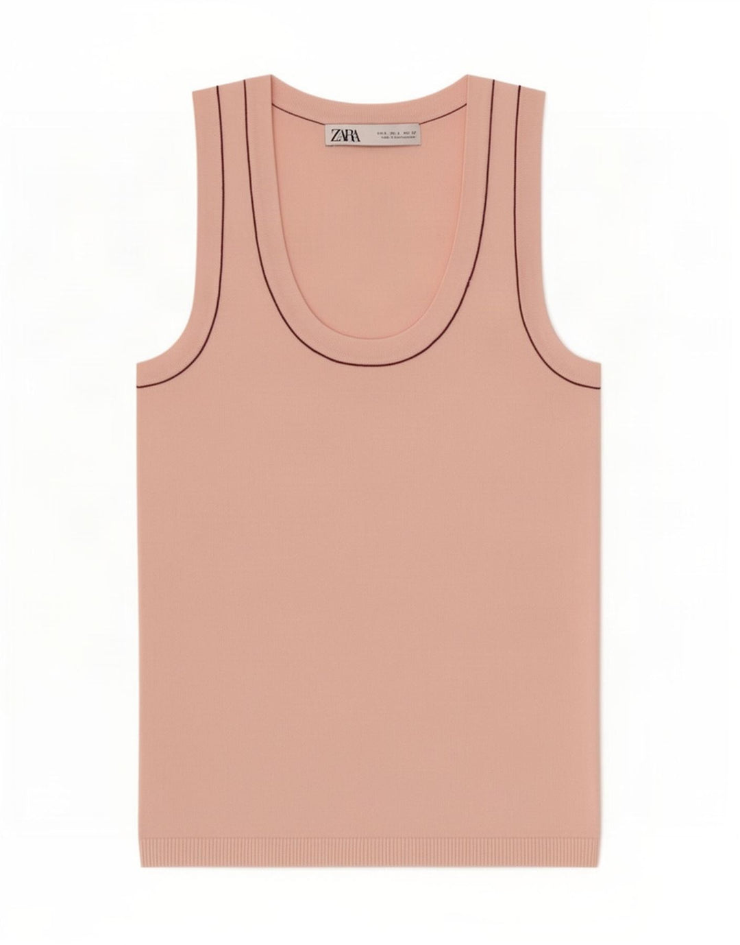 Zara Mujer Chaleco Top UK 8 Small Viscosa Rosa