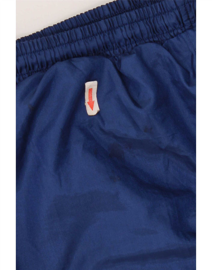 Vintage hombres chándal pantalones joggers grande azul marino poliéster