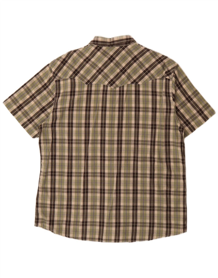 Wrangler Camisa Regular Fit De Manga Corta Para Hombre Algodón A Cuadros Caqui Grande