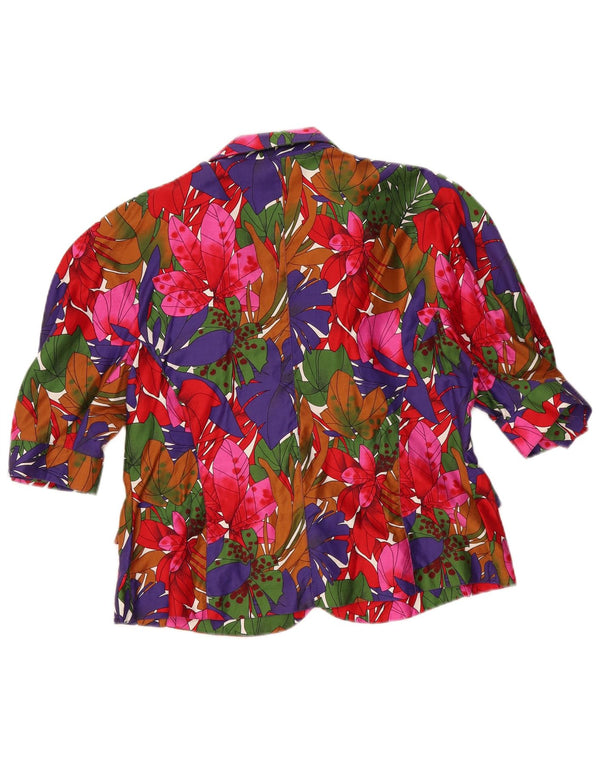 Michael H. Chaqueta tipo blazer con 1 botón para mujer US 16 2XL Multicolor Floral