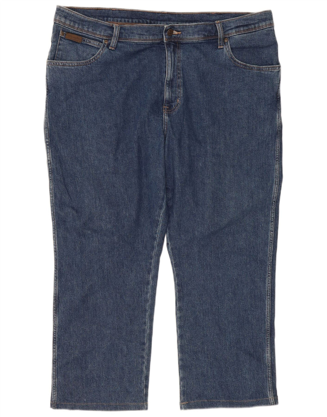 WRANGLER Vaqueros rectos recortados de corte regular para hombre W42 L26 Algodón azul
