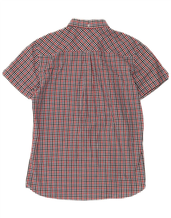 LE SHARK Mens Short Sleeve Shirt Medium Multicoloured Gingham Cotton