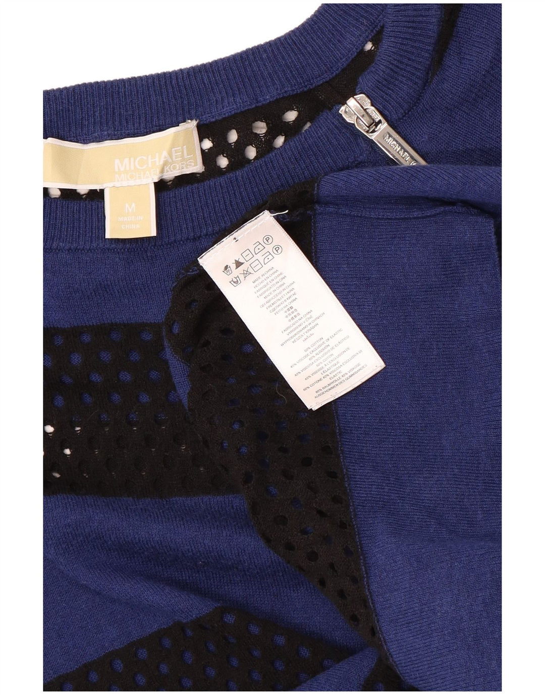 MICHAEL KORS Suéter tipo jersey con cuello barco para mujer Reino Unido 12 Rayas azules medianas