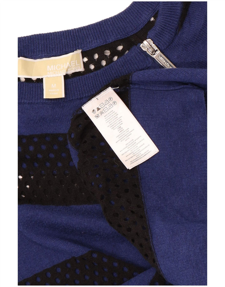 MICHAEL KORS Suéter tipo jersey con cuello barco para mujer Reino Unido 12 Rayas azules medianas