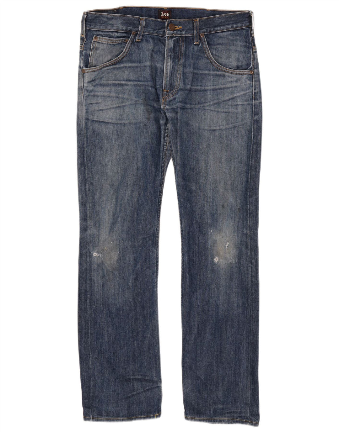 Lee Jeans rectos desgastados Zed para hombre W32 L32 Algodón azul