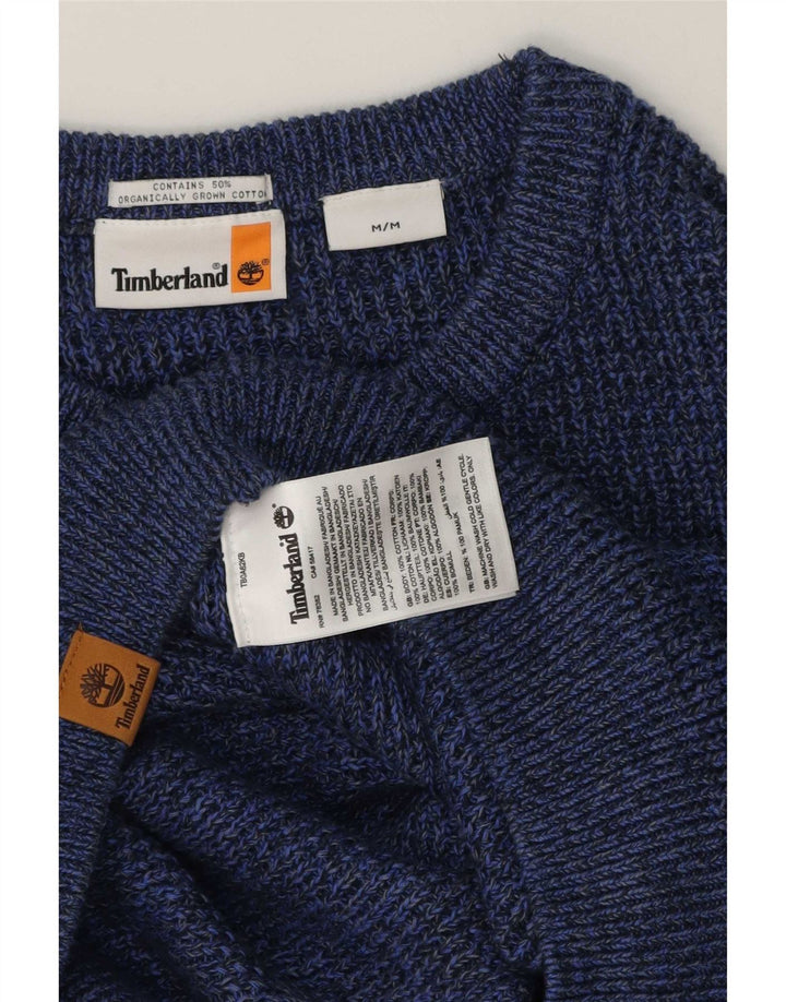 Timberland Jersey De Cuello Redondo Para Hombre Jersey De Algodón Azul Medio