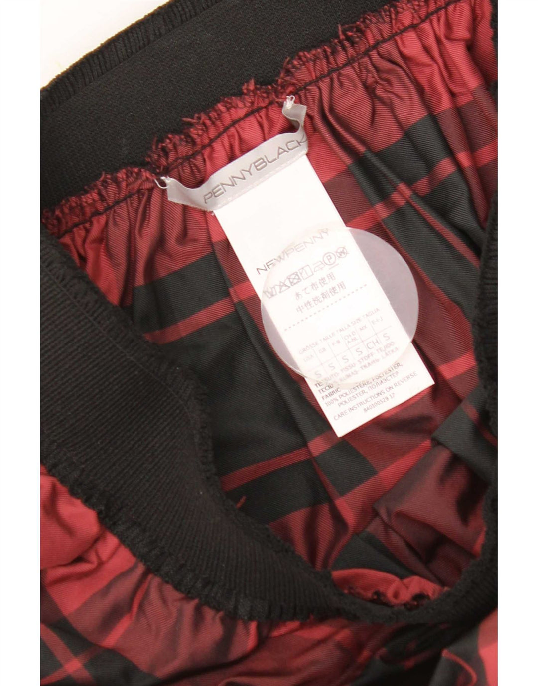Falda acampanada para mujer Penny Black Small W26 Poliéster a cuadros burdeos