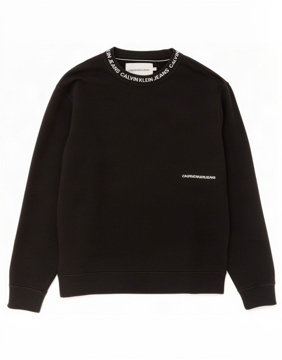 Calvin Klein Jeans Hombre Sudadera Gráfica Jumper Algodón Negro Mediano