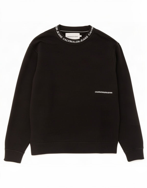 Calvin Klein Jeans Hombre Sudadera Gráfica Jumper Algodón Negro Mediano