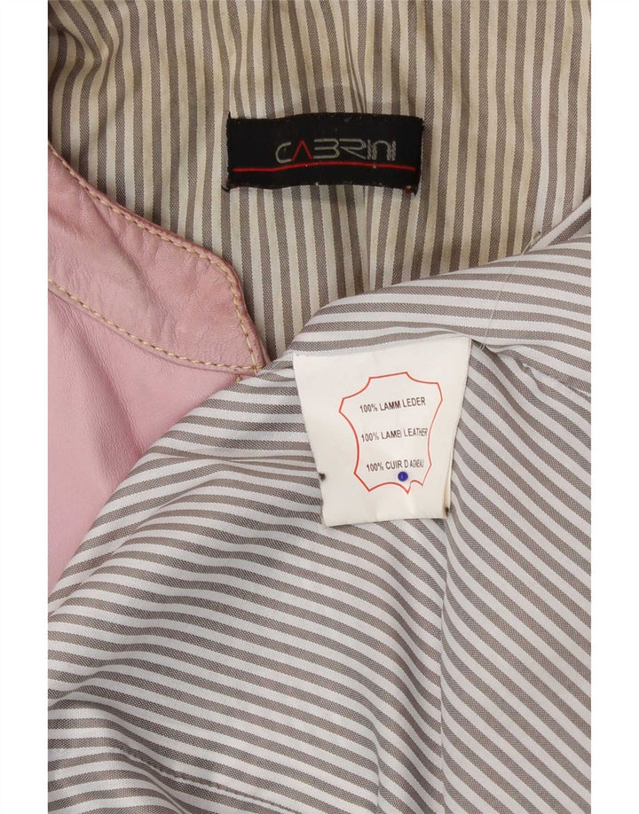 Cabrini Chaqueta de cuero para mujer UK 40 Grande Cuero rosa