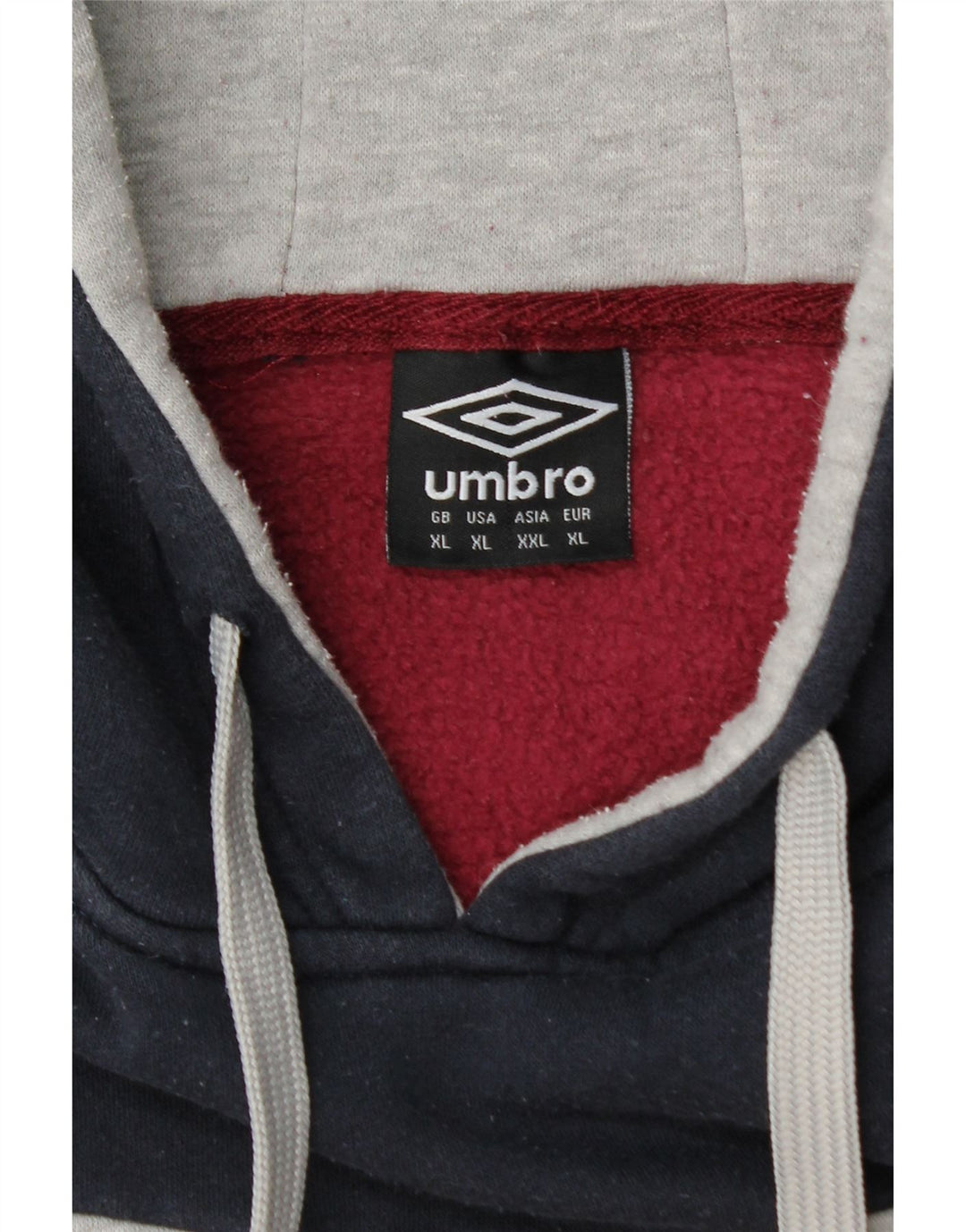 UMBRO Sudadera con capucha para hombre XL Borgoña Colorblock Algodón
