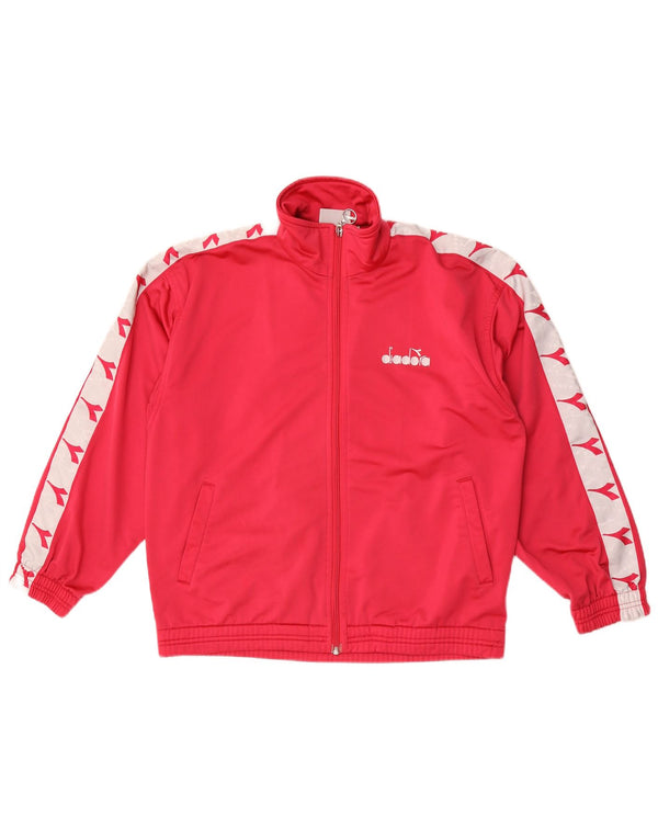 Diadora Mens Graphic Chándal Top Chaqueta ES 34 XS Rosa Colorblock