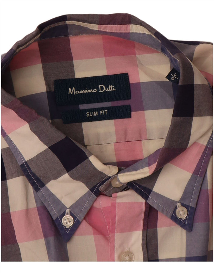 MASSIMO DUTTI Camisa Slim Fit Grande Cuadros Multicolor Hombre