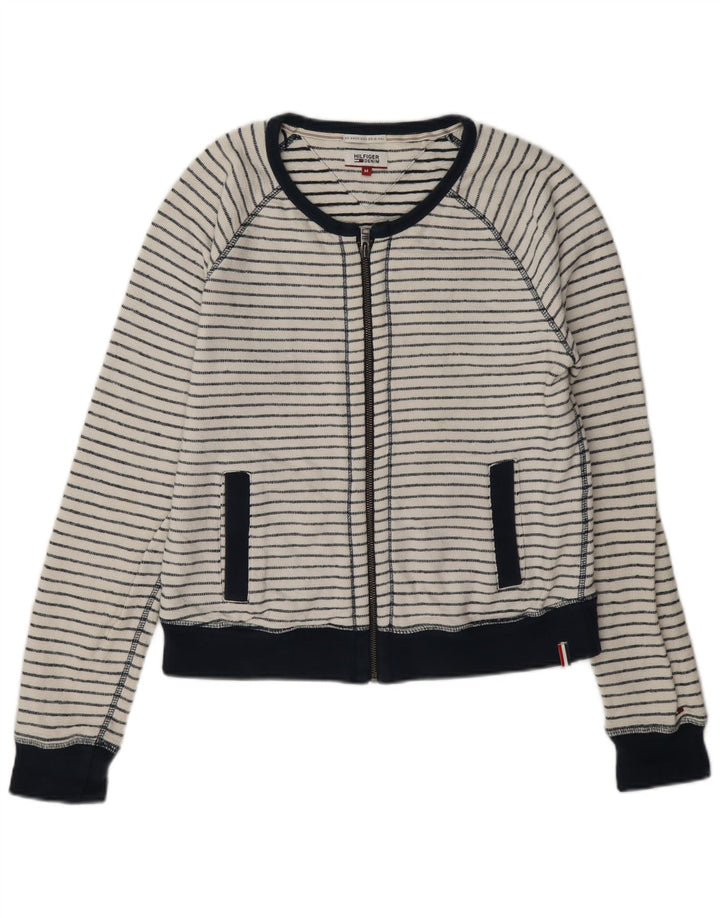 Tommy Hilfiger Chaqueta de Chándal para Mujer UK 14 Mediana Rayas Blancas