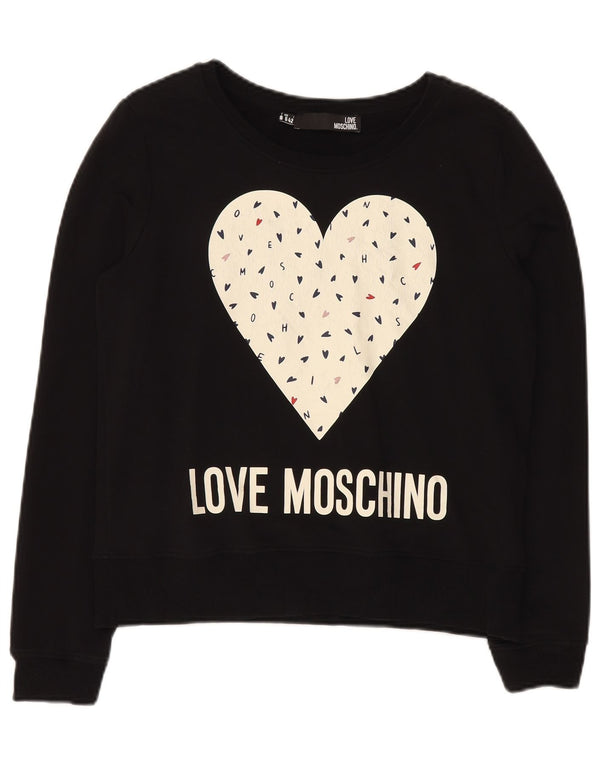 MOSCHINO Sudadera extragrande para mujer Jersey UK 10 Small Black Heart