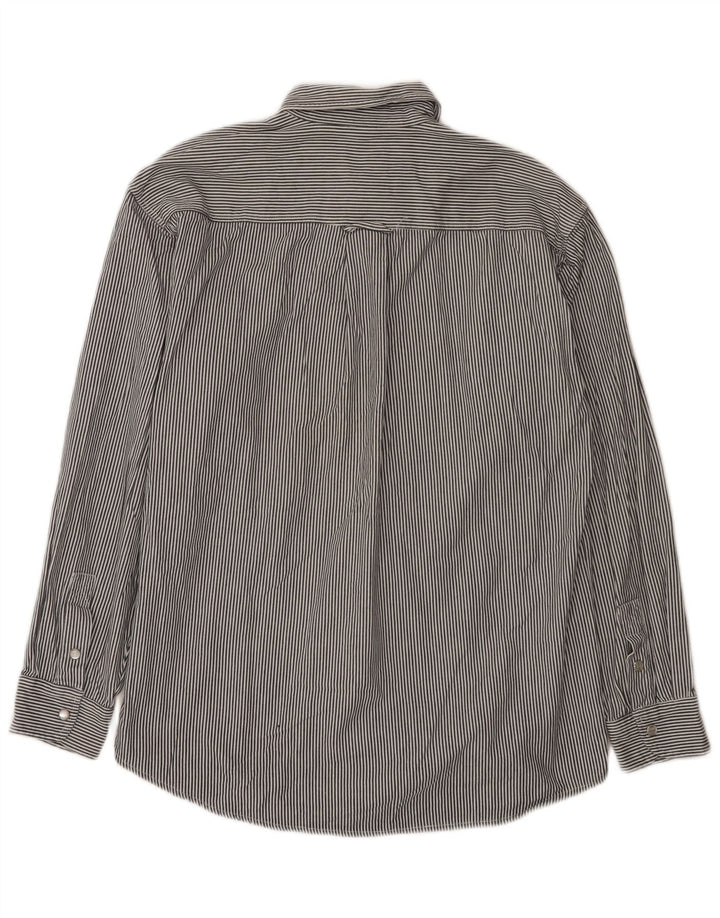 Camisa Wrangler Hombre Algodón Rayas Pintadas Gris Medio