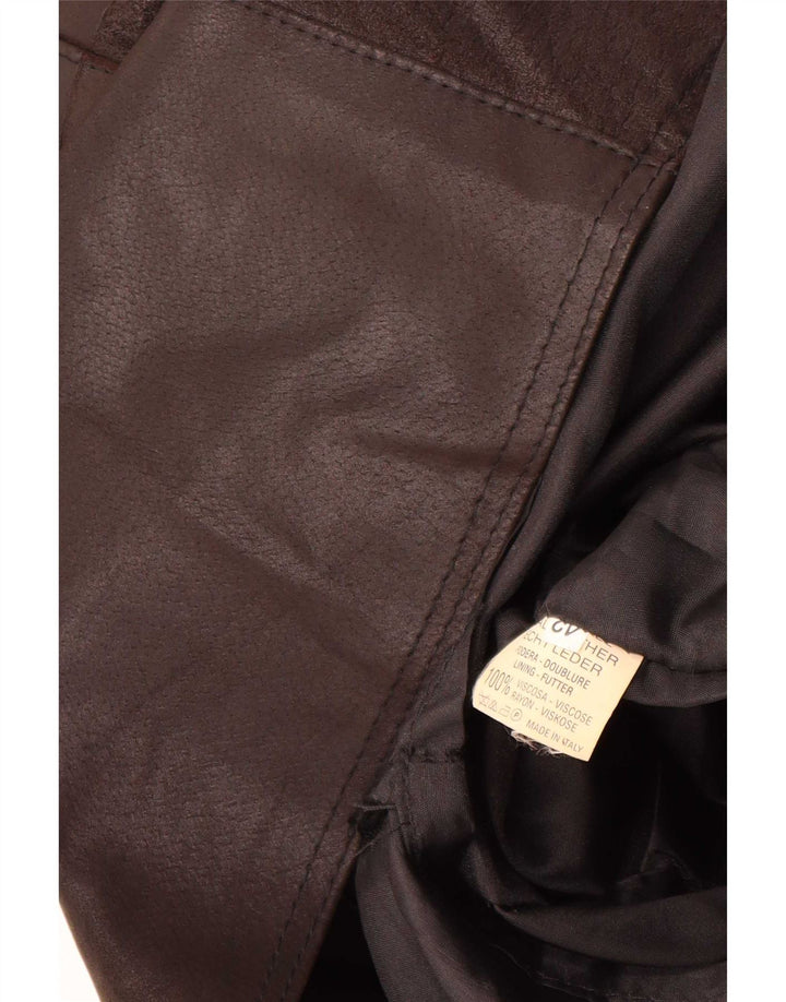 Vestido de tubo de cuero sin mangas vintage para mujer IT 42 Negro medio