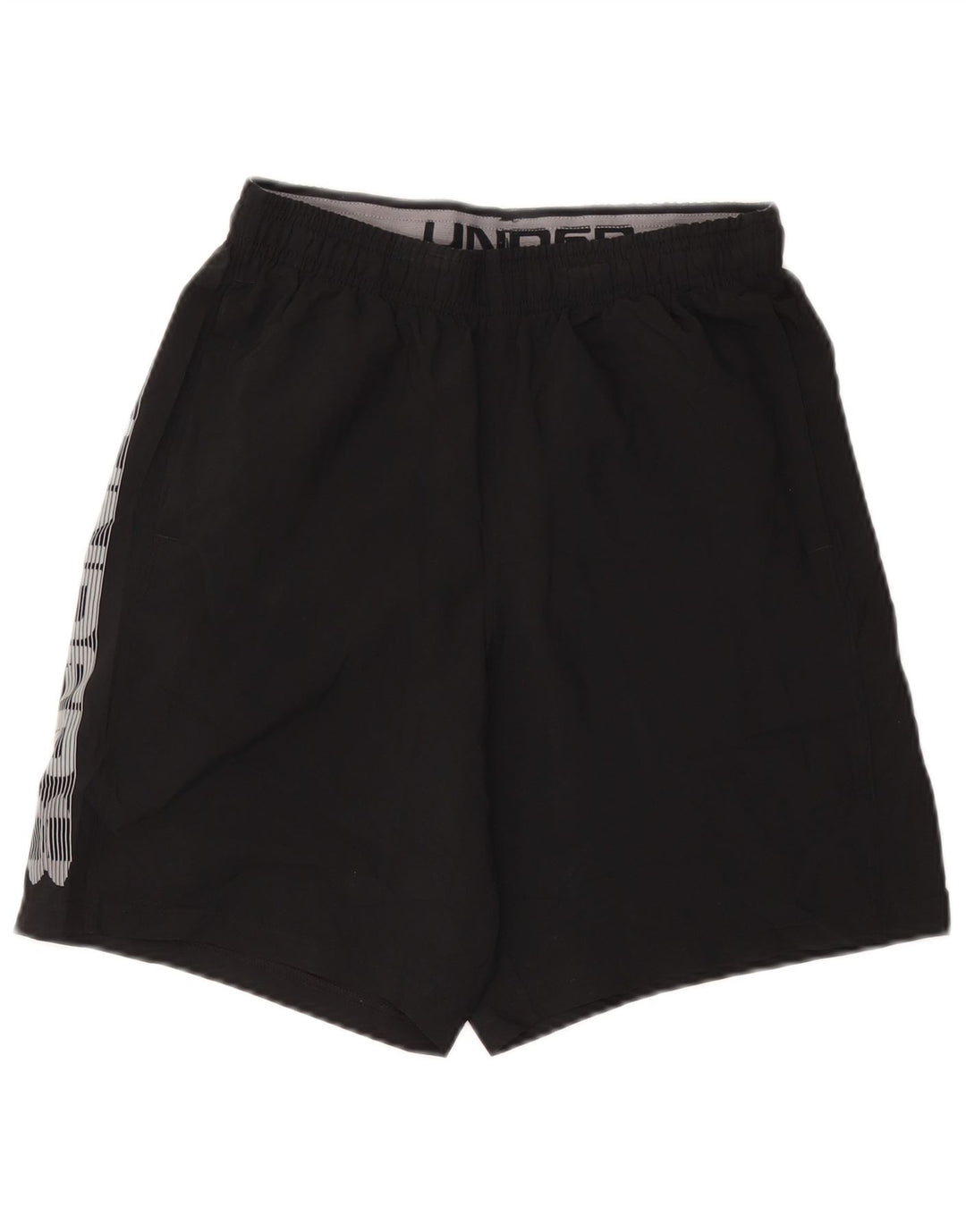 Under Armour Pantalones cortos deportivos con gráfico holgado para hombre, poliéster negro pequeño
