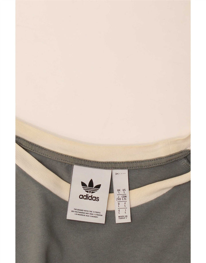 Camiseta Adidas para hombre, talla grande, gris