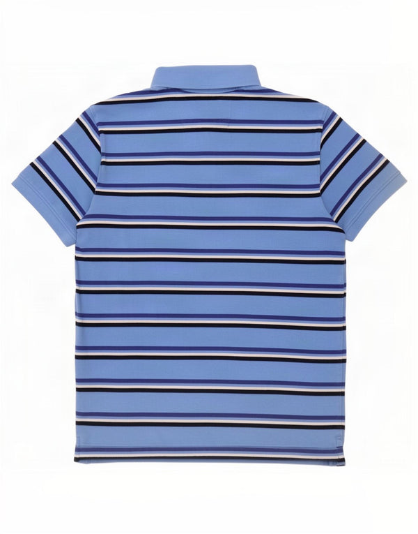 Crew Clothing Polo para hombre de algodón a rayas azul medio