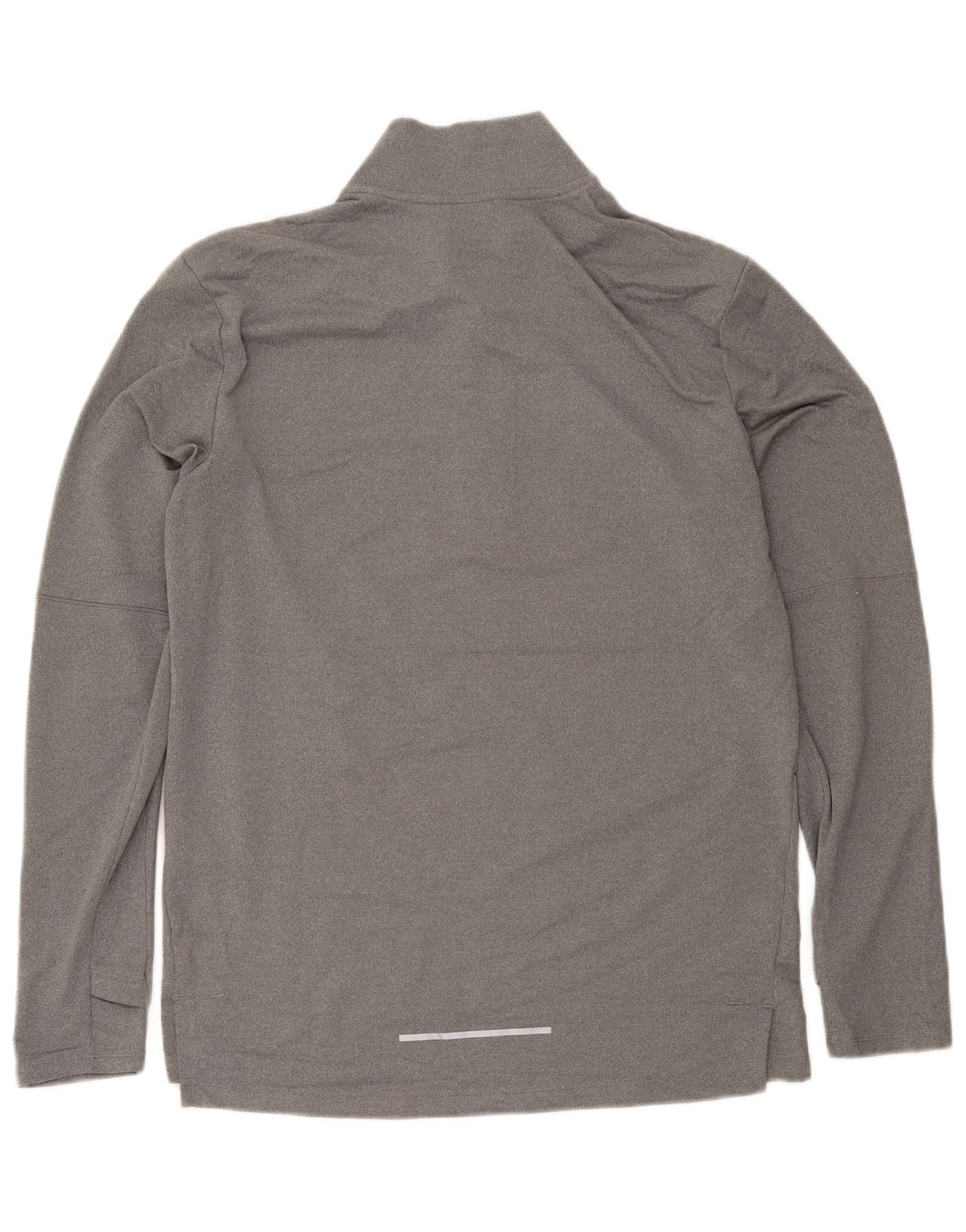 Camiseta Nike Dri Fit con cremallera y cuello para hombre, manga larga, poliéster gris medio