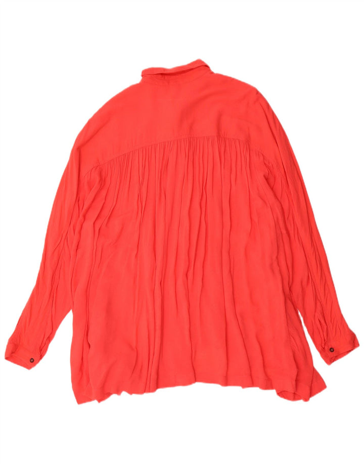 Vintage mujer oversize pullover camisa vestido Reino Unido 10 pequeño rojo spandex